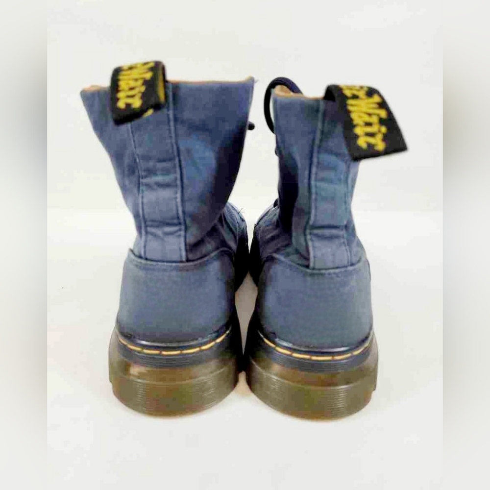 Dr. Martens Combs AirWair Blue Canvas Blue Denim Combat Boots Men 9 Women 10 - Picture 4 of 8
